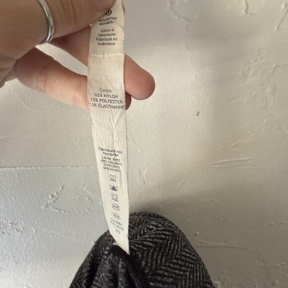 Lululemon‎ Pants Womens 6 Gray Black Herringbone Wunder Under High Rise Leggings - Picture 9 of 10